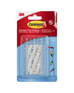 3M Command Hooks Decorating Clips Clear 20 Clips