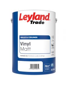 Leyland Trade Vinyl Matt Emulsion Paint Brilliant White 5L