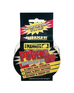 Mammoth Powerful Grip Double Sided Tape 25mm x 2.5m Roll