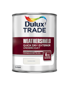 Dulux Trade Weathershield Quick Dry Exterior Undercoat Pure Brilliant White 1L