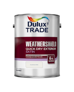 Dulux Trade Weathershield Quick Dry Exterior Satin Pure Brilliant White 5L