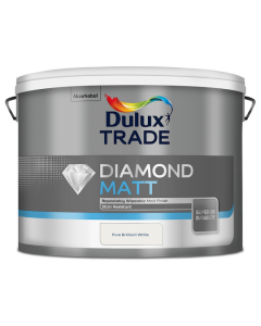 Dulux Trade Diamond Matt Emulsion Paint Pure Brilliant White 10L