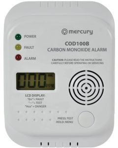 Carbon Monoxide Alarm Digital Display White 120x87x40