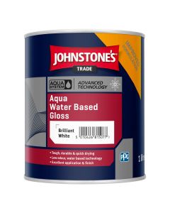 Johnstones Aqua Water Based Gloss Paint Brilliant White 1L