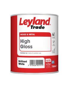 Leyland Trade Gloss Paint Brilliant White 750ml