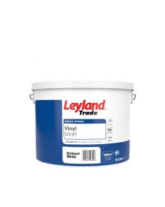 Leyland Trade Vinyl Matt Emulsion Paint Brilliant White 10L