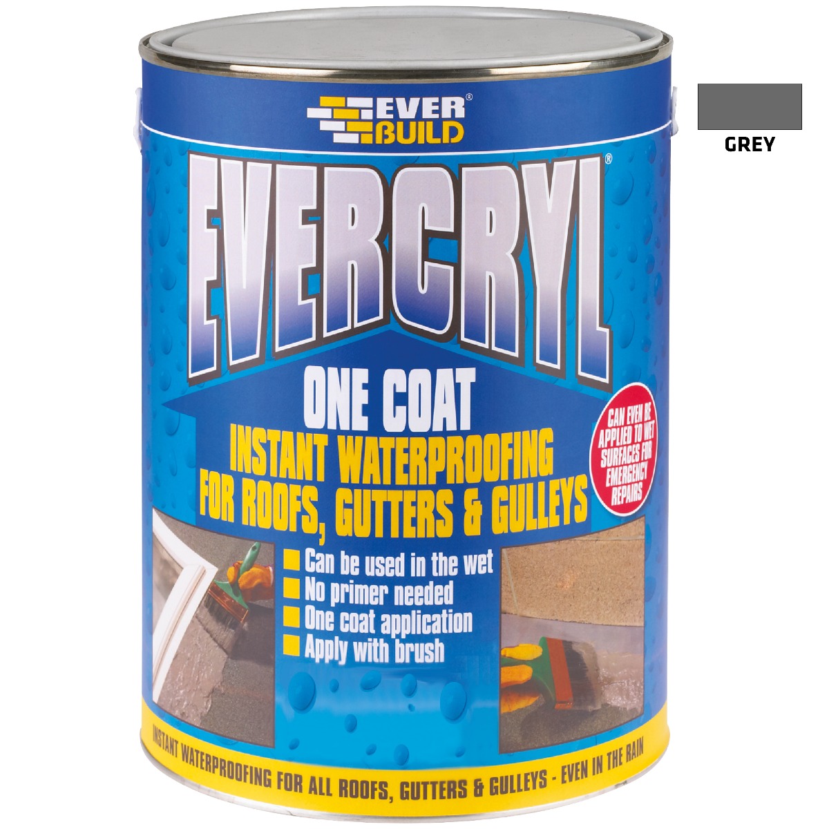 Everbuild Evercryl One Coat Roof Repair Grey 1kg
