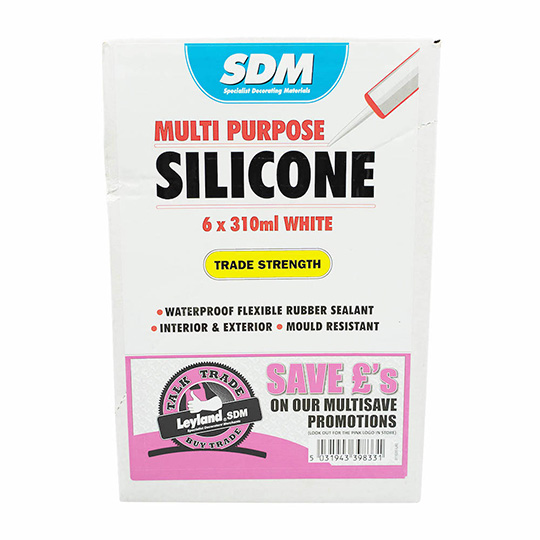 SDM Multi Purpose Silicone Sealant White 310ml Box of 6
